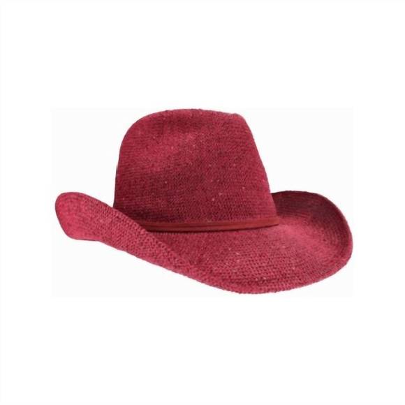 NEW CC BEANIES women's sunkissed sparkle sequin cowboy hat in maroon - Picture 1 of 2